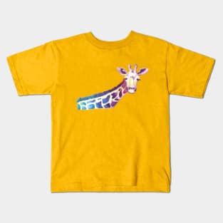 Rainbow Watercolors Ombre Giraffe Gradient Kids T-Shirt